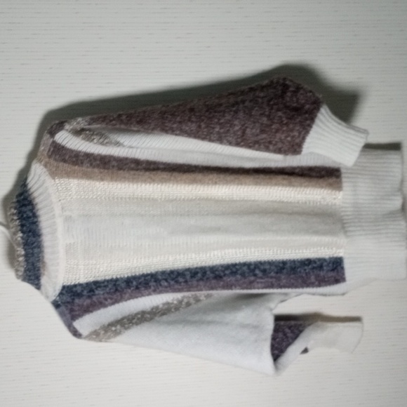 Striped Multicolor Turtleneck Sweater.  I Believe It's Vintage.  This Is In Like - Picture 2 of 10